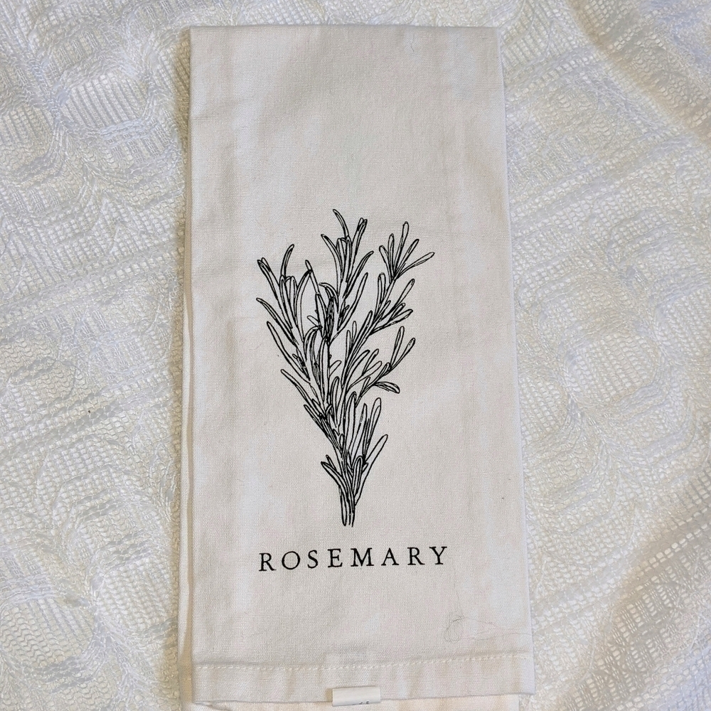 Rosemary Sketch Design Heavy Cotton Dish Towel
